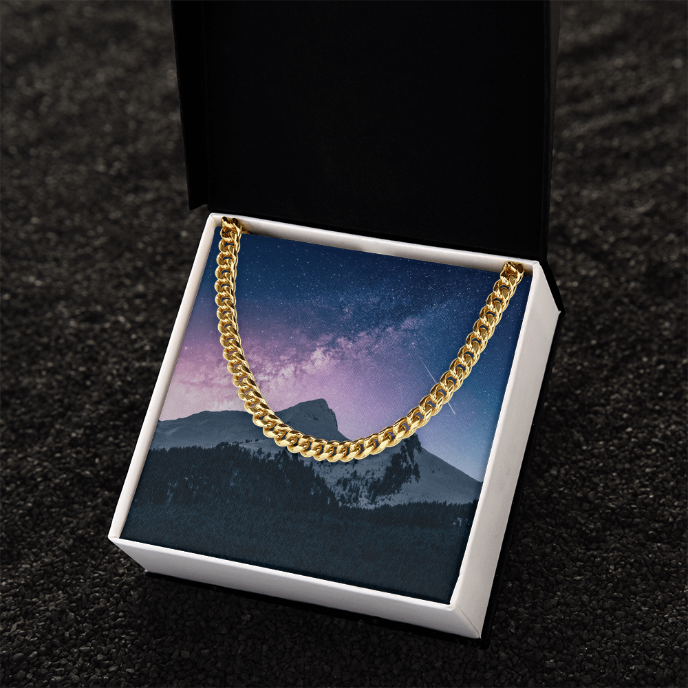 Cuban Link Chain in polished stainless steel or 14K yellow gold is the perfect gift to remind your best friend that he is adored!