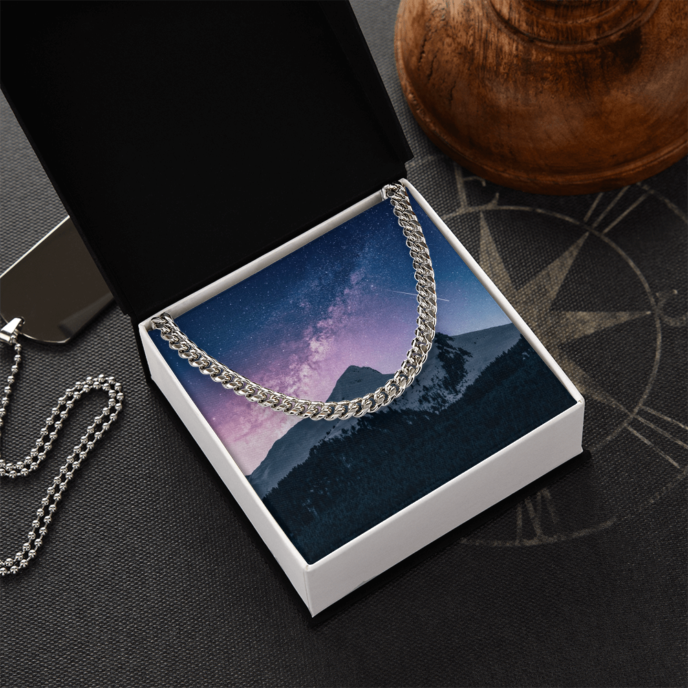 Cuban Link Chain in polished stainless steel or 14K yellow gold is the perfect gift to remind your best friend that he is adored!