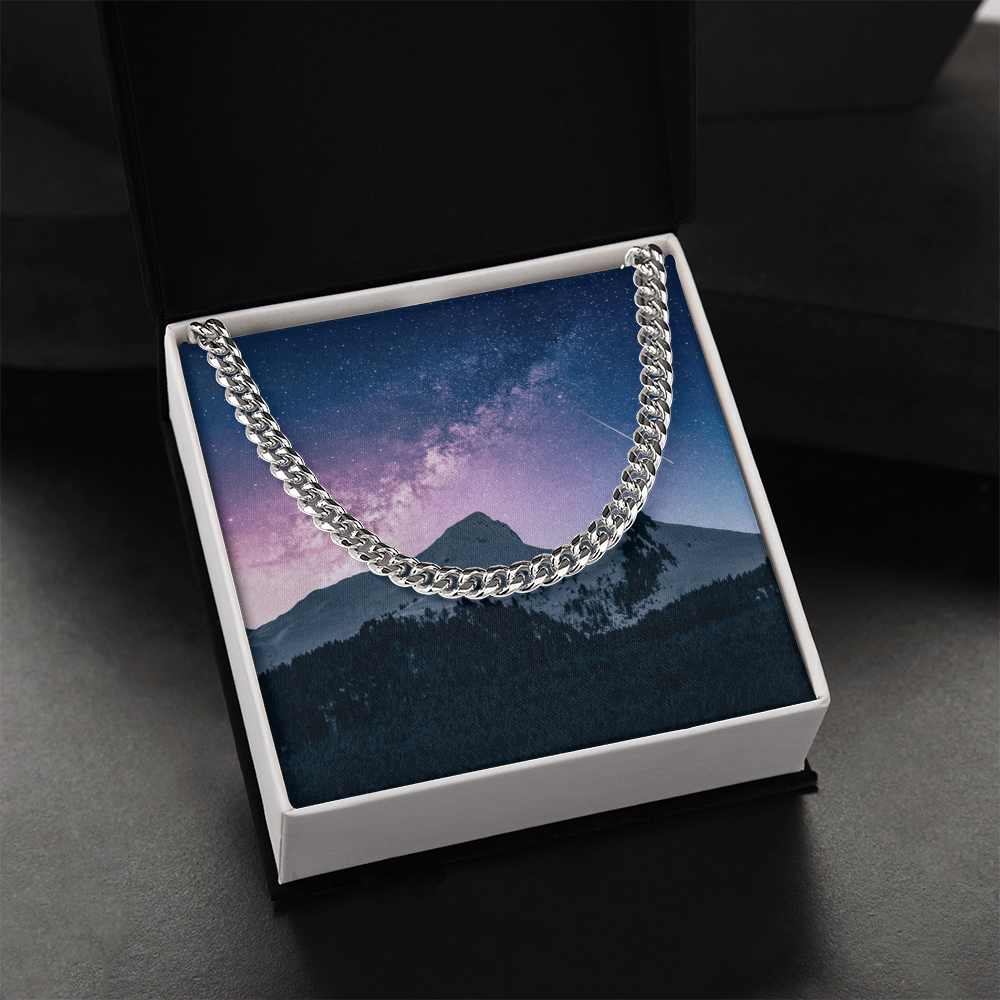 Cuban Link Chain in polished stainless steel or 14K yellow gold is the perfect gift to remind your best friend that he is adored!