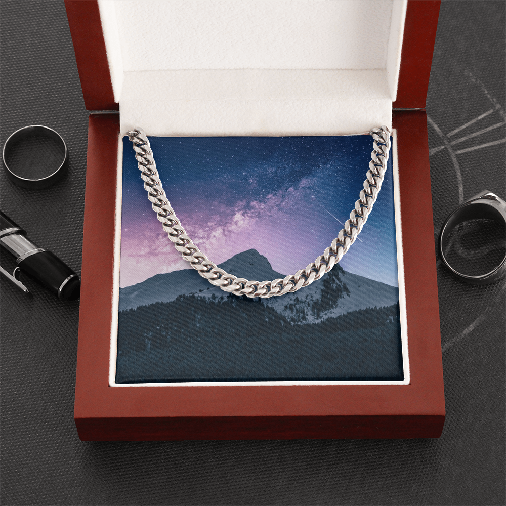 Cuban Link Chain in polished stainless steel or 14K yellow gold is the perfect gift to remind your best friend that he is adored!