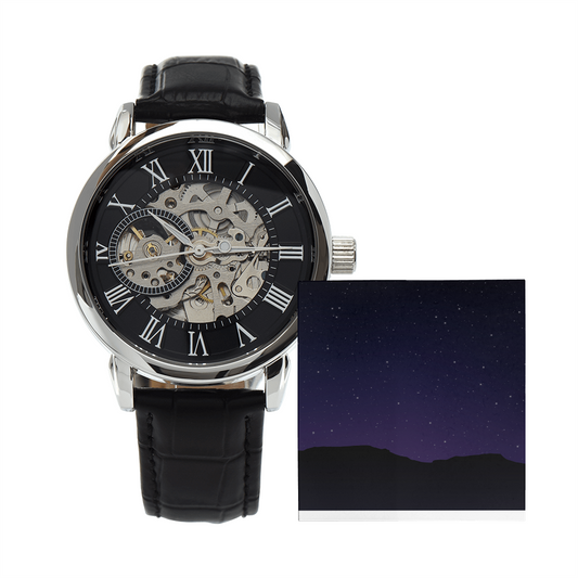Unique and Genuine, just like the favorite man in your life. This classic timepiece doesn't need any winding up to work perfectly.
