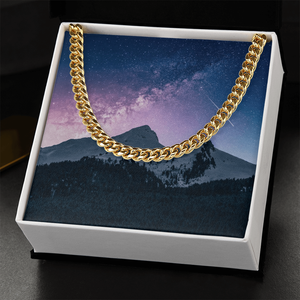 Cuban Link Chain in polished stainless steel or 14K yellow gold is the perfect gift to remind your best friend that  he is adored!